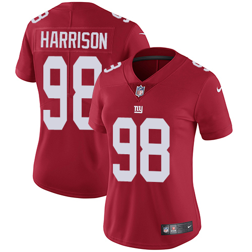Nike Giants #98 Damon Harrison Red Alternate Women's Stitched NFL Vapor Untouchable Limited Jersey